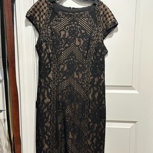 Tadashi Shoji Black Lace Dress, size 16
